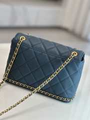 Chanel 23K Bottom Chain Flap Bag Caviar In Blue 20.5x7.5x13cm - 2