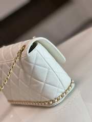 Chanel 23K Bottom Chain Flap Bag Caviar In White 20.5x7.5x13cm - 6