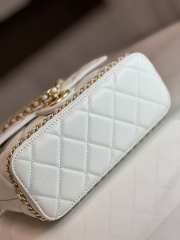 Chanel 23K Bottom Chain Flap Bag Caviar In White 20.5x7.5x13cm - 5