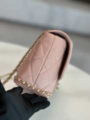 Chanel 23K Bottom Chain Flap Bag Caviar In Pink 20.5x7.5x13cm - 5