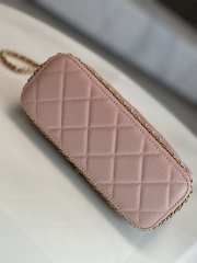 Chanel 23K Bottom Chain Flap Bag Caviar In Pink 20.5x7.5x13cm - 3