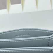 Celine Accordeon Card Holder In Bicolour Grained Calfskin Gray/ White - 2