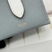 Celine Accordeon Card Holder In Bicolour Grained Calfskin Gray/ White - 6