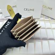 Celine Accordeon Card Holder In Bicolour Grained Calfskin Nude/ Yellow - 4