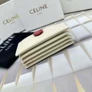 Celine Accordeon Card Holder In Bicolour Grained Calfskin Power/ Red - 3