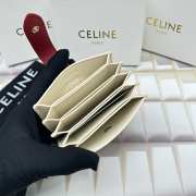 Celine Accordeon Card Holder In Bicolour Grained Calfskin Power/ Red - 5