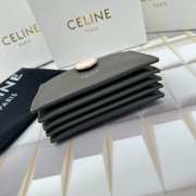 Celine Accordeon Card Holder In Bicolour Grained Calfskin Gray/ Beige - 2