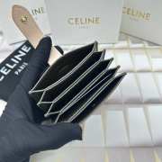 Celine Accordeon Card Holder In Bicolour Grained Calfskin Gray/ Beige - 5