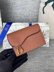 Dior Saddle Card Holder Oblique Orange 10.5x7x3cm - 1