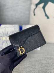 Dior Saddle Card Holder Oblique Black 10.5x7x3cm - 1