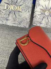 Dior Saddle Card Holder Oblique Red 10.5x7x3cm - 5