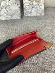 Dior Saddle Card Holder Oblique Red 10.5x7x3cm - 4