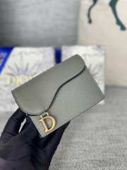 Dior Saddle Card Holder Oblique Gray 10.5x7x3cm - 1