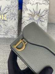 Dior Saddle Card Holder Oblique Gray 10.5x7x3cm - 3