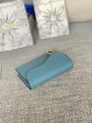 Dior Saddle Card Holder Oblique Blue 10.5x7x3cm - 3