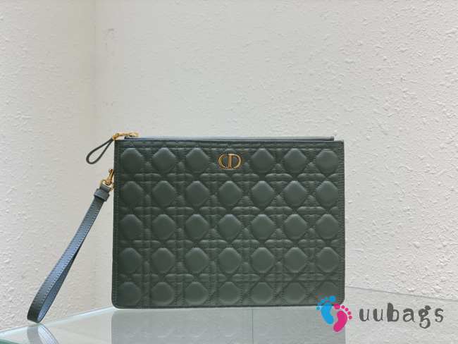 Dior Caro Pouch Green Soft Cannage Calfskin 30x21.5cm - 1