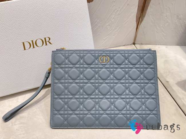 Dior Caro Pouch Cloud Blue Soft Cannage Calfskin 30x21.5cm - 1