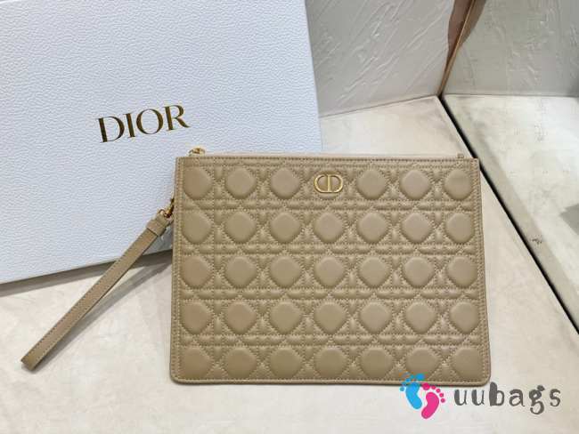 Dior Caro Pouch Beige Soft Cannage Calfskin 30x21.5cm - 1