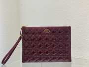 Dior Caro Pouch Burgundy Patent Cannage Calfskin 30x21.5cm - 1