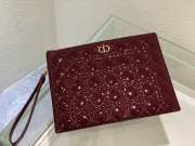 Dior Caro Pouch Burgundy Patent Cannage Calfskin 30x21.5cm - 3