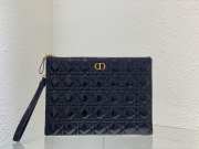 Dior Caro Pouch Black Patent Cannage Calfskin 30x21.5cm - 1