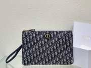 Dior Caro Pouch Blue Oblique Jacquard 30x21.5cm - 1