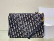 Dior Caro Pouch Blue Oblique Jacquard 30x21.5cm - 5