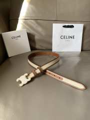 Celine Triomphe Belt In Textile With Raffia Effect And Calfskin 2.5cm - 2