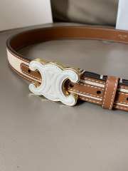 Celine Triomphe Belt In Textile With Raffia Effect And Calfskin 2.5cm - 3