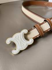 Celine Triomphe Belt In Textile With Raffia Effect And Calfskin 2.5cm - 4