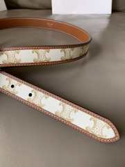 Celine Triomphe Belt In Canvas And Calfskin White 2.5cm - 2