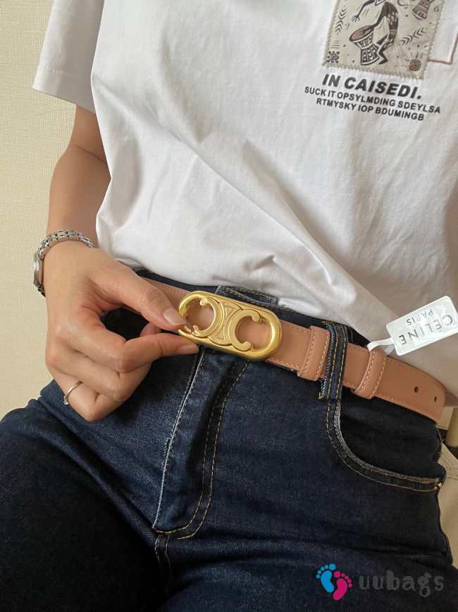 Celine Beige Copper Buckle Belt width 2.5cm - 1