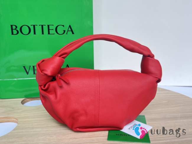 Bottega Veneta Nappa Double Knot Red Bag 29x18x26cm - 1