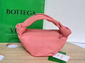 Bottega Veneta Nappa Double Knot Pink Bag 29x18x26cm