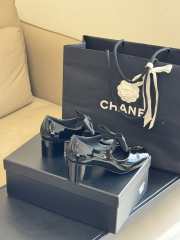 Chanel Mary Janes Shoes Polished Calfskin & Grosgrain Fabric Black - 4