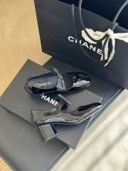 Chanel Mary Janes Shoes Polished Calfskin & Grosgrain Fabric Black - 2