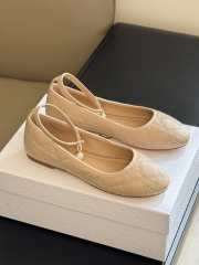 Dior Ballet Flat Beige Quilted Cannage Calfskin - 1