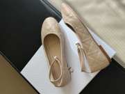 Dior Ballet Flat Beige Quilted Cannage Calfskin - 3