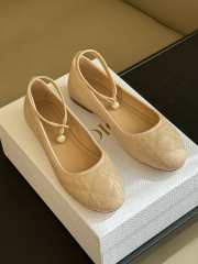 Dior Ballet Flat Beige Quilted Cannage Calfskin - 4