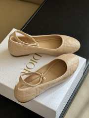 Dior Ballet Flat Beige Quilted Cannage Calfskin - 6