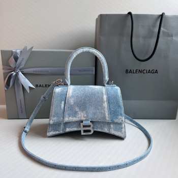 Balenciaga Hourglass denim handbag 23x10x24cm