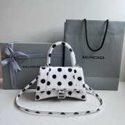 Balenciaga Hourglass Top Handle Bag Printed Leather In White 23x10x14cm - 1