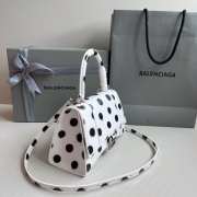 Balenciaga Hourglass Top Handle Bag Printed Leather In White 23x10x14cm - 5