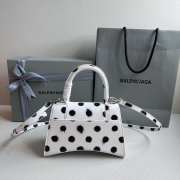 Balenciaga Hourglass Top Handle Bag Printed Leather In White 23x10x14cm - 4