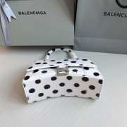 Balenciaga Hourglass Top Handle Bag Printed Leather In White 23x10x14cm - 3