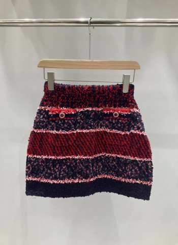 Chanel Skirt Cashmere, Wool & Tweed Red 01