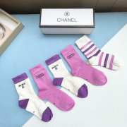 Chanel Paris set 5 socks in purple/ white  - 3