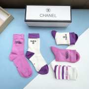 Chanel Paris set 5 socks in purple/ white  - 4