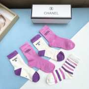 Chanel Paris set 5 socks in purple/ white  - 5