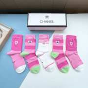 Chanel set 5 socks in pink - 1